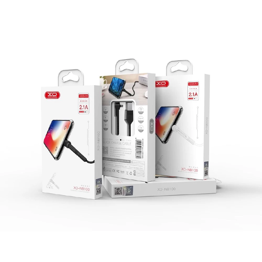 Datu kabeļi XO MOBILE 2.1A Anti Broken Bracket USB Type-C Cable  balts