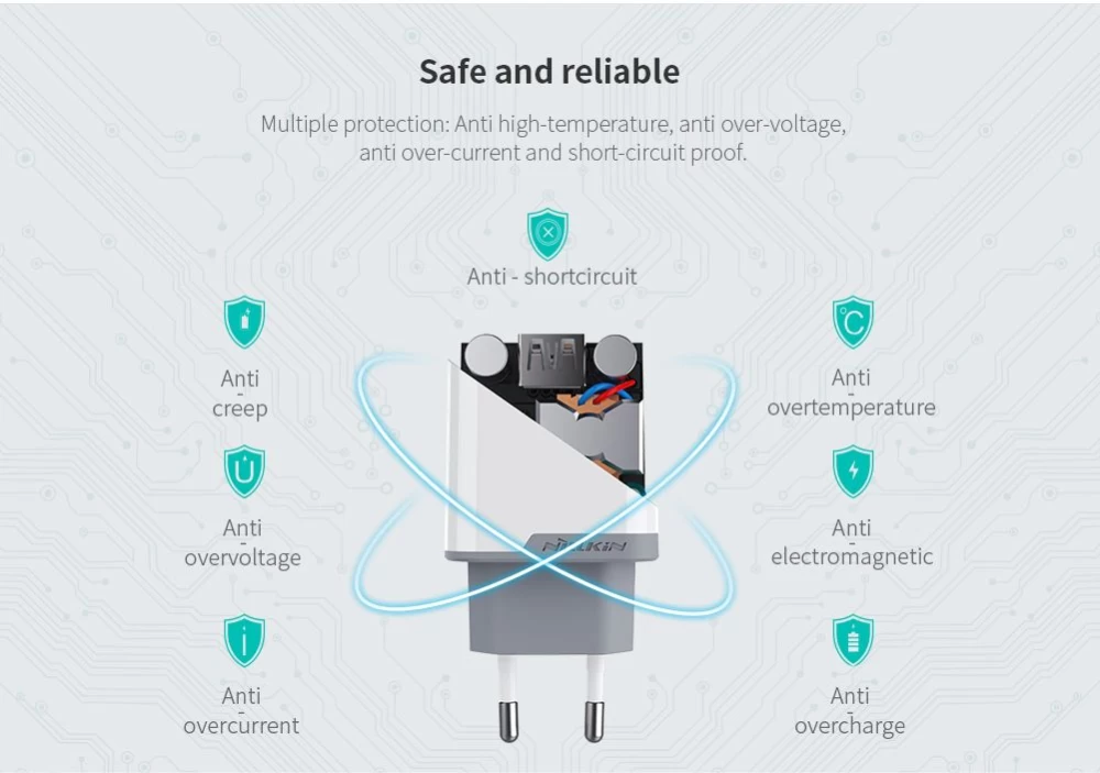  Datu kabeļi Fast Charge Adapter EU  balts