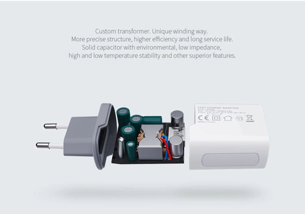  Datu kabeļi Fast Charge Adapter EU  balts