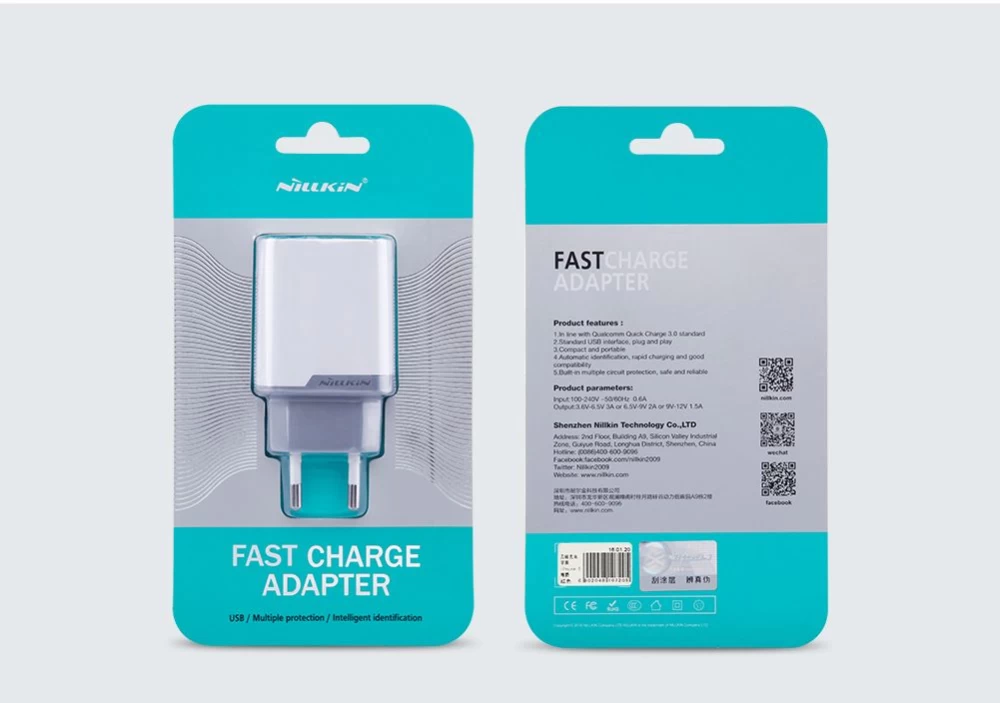  Datu kabeļi Fast Charge Adapter EU  balts