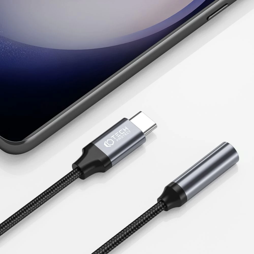 Tarvikud Sünkimis kaabel TECH-PROTECT ULTRABOOST ADAPTER TYPE-C TO MINI JACK 3.5MM  must