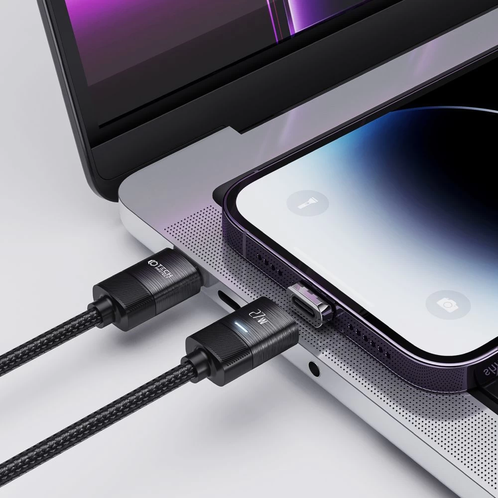  Datu kabeļi TECH-PROTECT ULTRABOOST MAGNETIC CABLE LIGHTNING & TYPE-C PD27W/3A 200CM  melns