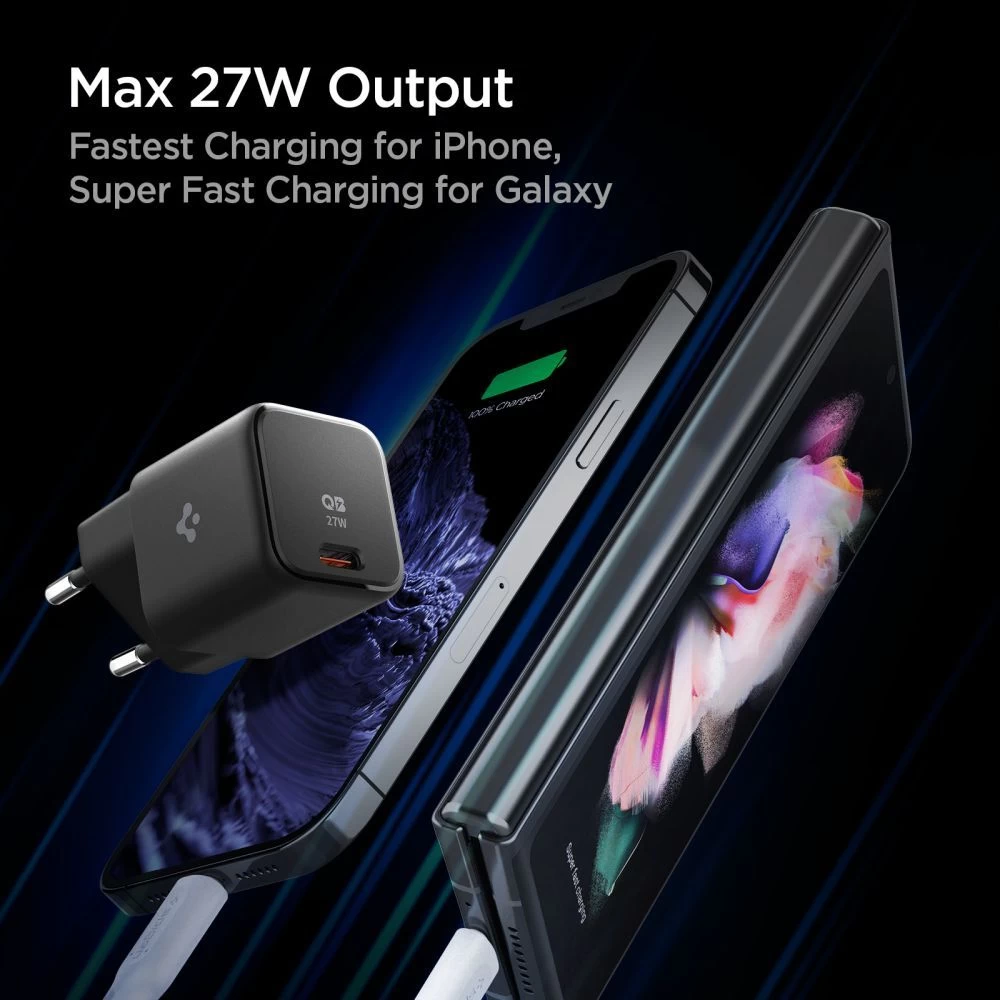 Datu kabeļi SPIGEN PE2103 ARCSTATION NETWORK CHARGER PD27W  melns