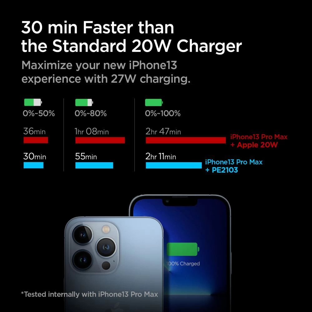 Datu kabeļi SPIGEN PE2103 ARCSTATION NETWORK CHARGER PD27W  melns
