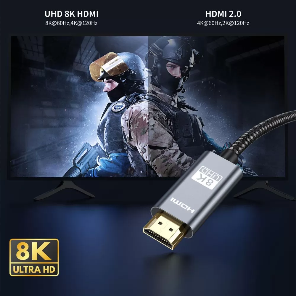  Datu kabeļi TECH-PROTECT ULTRABOOST HDMI 2.1 CABLE 4K 120HZ / 8K 60HZ 200CM  melns