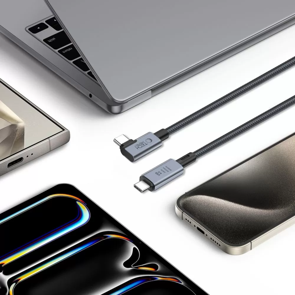 Puhelintarvikkeet Liitäntäkaapelit suojakuori, suojakotelo musta TECH-PROTECT ULTRABOOST MAX ”L” USB 4.0 8K 40GBPS TYPE-C CABLE PD240W 150CM