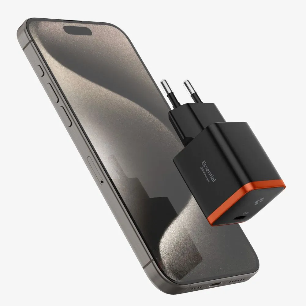  Datu kabeļi SPIGEN EE301EU ARCSTATION ESSENTIAL CHARGER 30W  melns