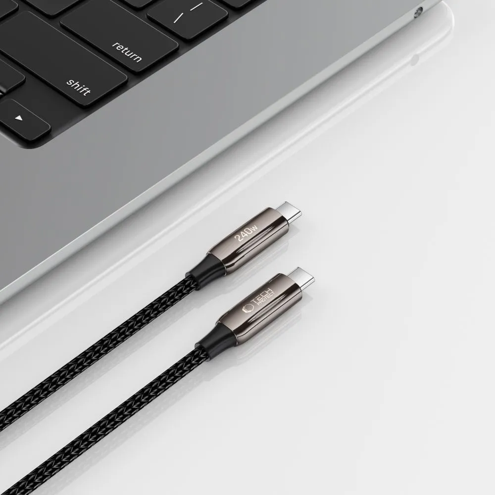 Datu kabeļi TECH-PROTECT UB10T ULTRABOOST TYPE-C CABLE PD240W/QC4.0 200CM  melns