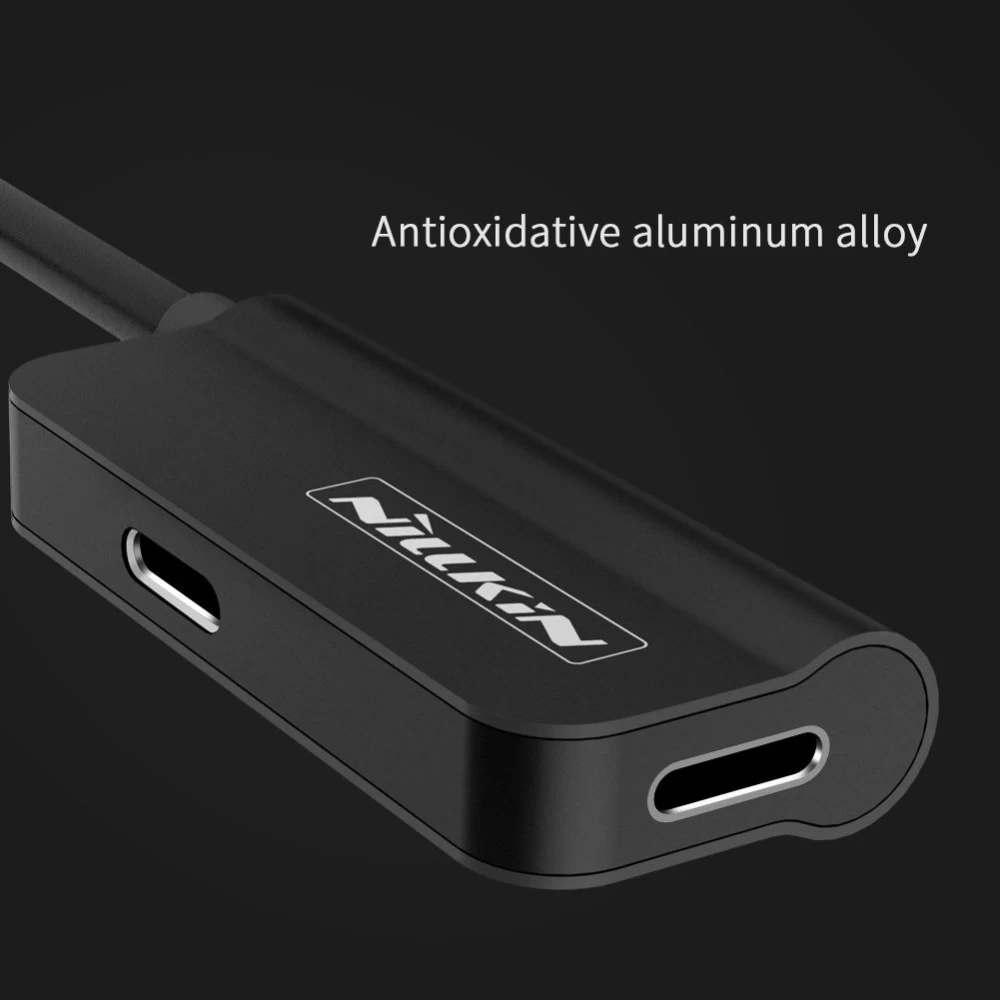  Datu kabeļi RockPower audio adapter-Lightning to dual Lightning  melns