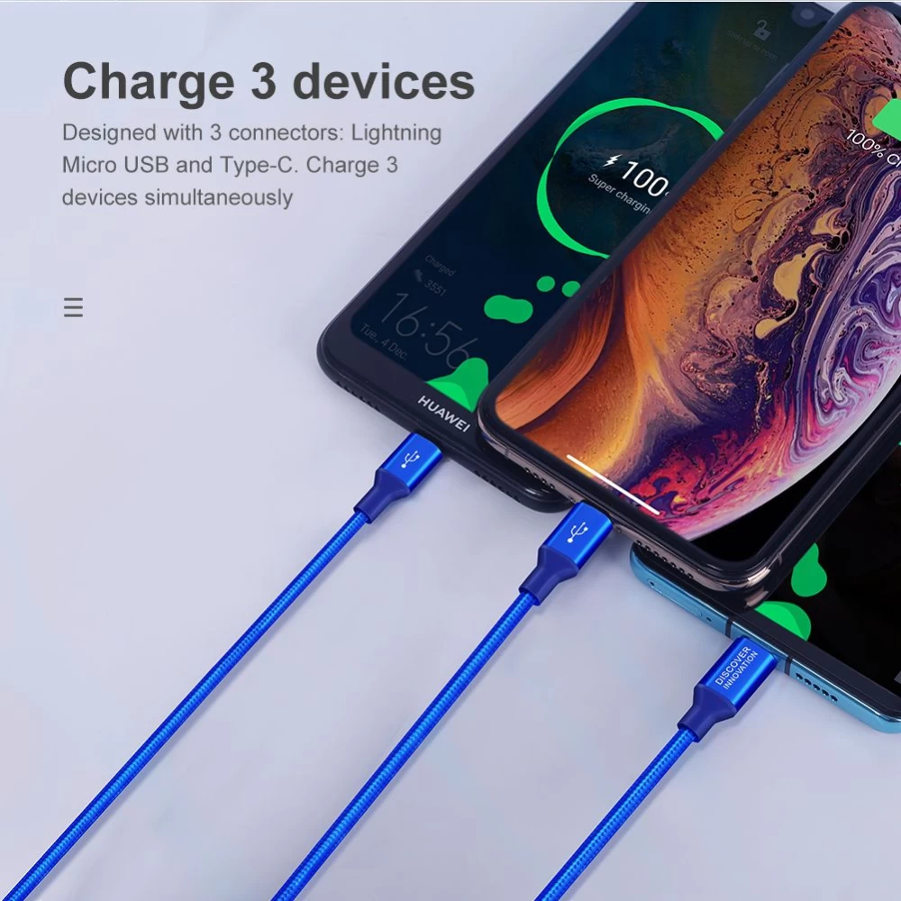 Tarvikud Sünkimis kaabel Swift Cable 3 in 1  must