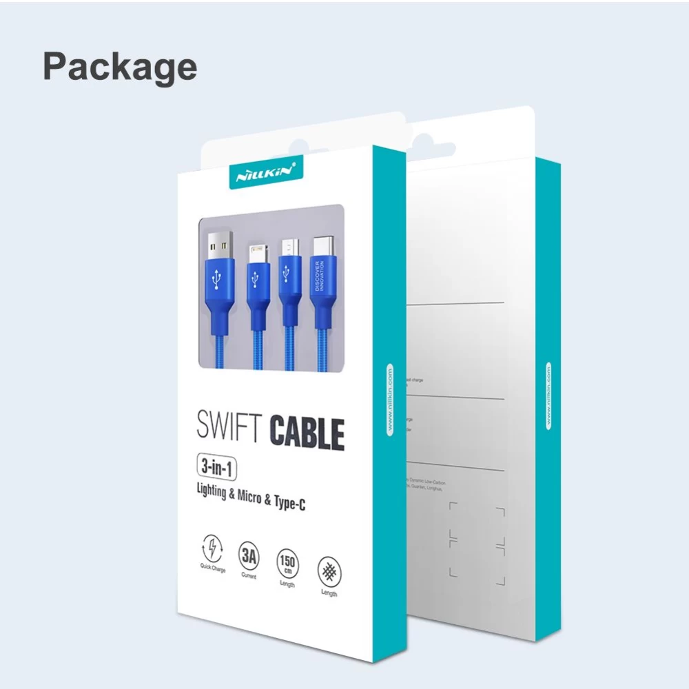 Tarvikud Sünkimis kaabel Swift Cable 3 in 1  must