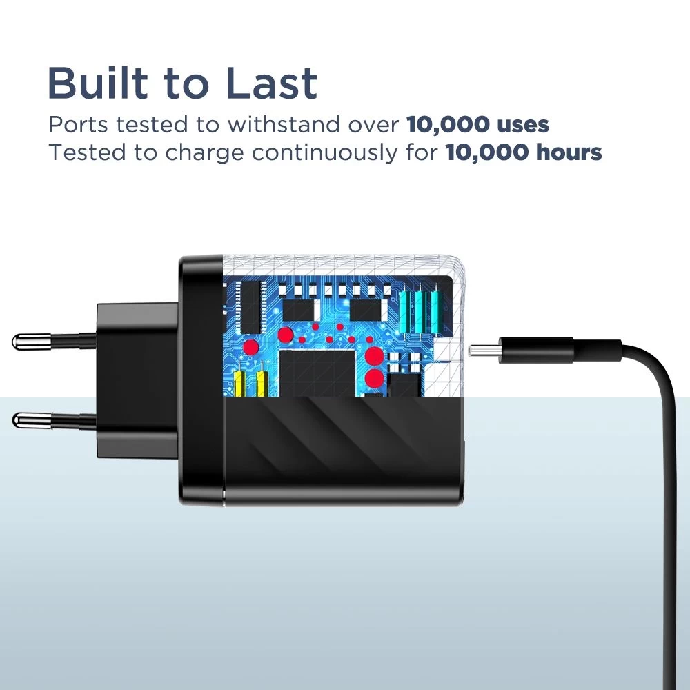 Datu kabeļi ESR 36W 2PD PD Charger  melns