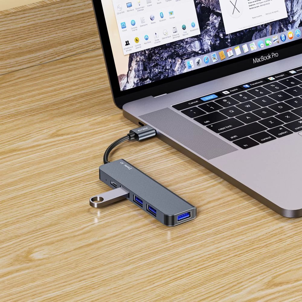  Datu kabeļi TECH-PROTECT V0-HUB ADAPTER 5IN1  pelēks