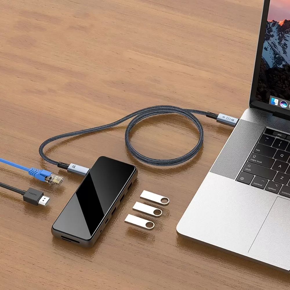  Datu kabeļi telefona maciņš pelēks TECH-PROTECT ULTRABOOST MAX USB 4.0 8K 40GBPS TYPE-C CABLE PD240W 200CM