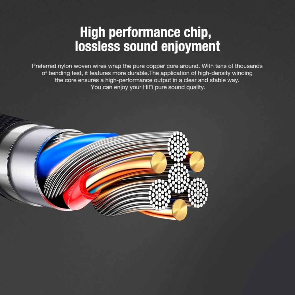  Datu kabeļi Nillkin TYPE-C - 3.5mm HiFi Decoding Amplifier  sudraba