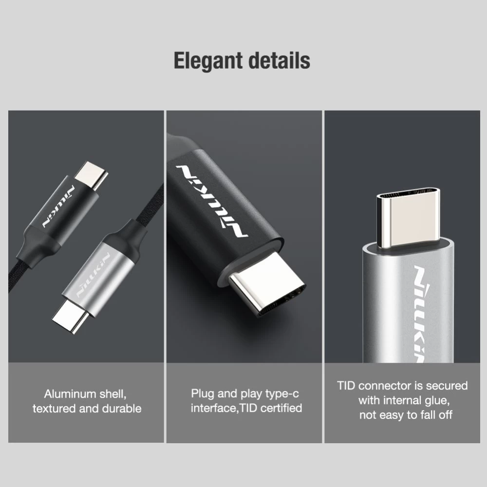  Datu kabeļi Nillkin TYPE-C - 3.5mm HiFi Decoding Amplifier  sudraba