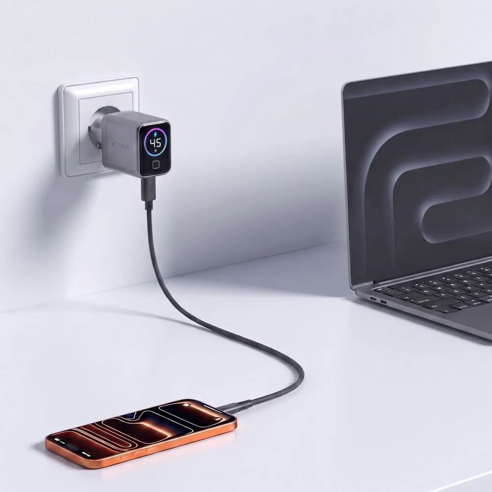  Datu kabeļi TECH-PROTECT POWERVISION NC45W-GAN 1-PORT NETWORK CHARGER PD 45W Viedierīču 
