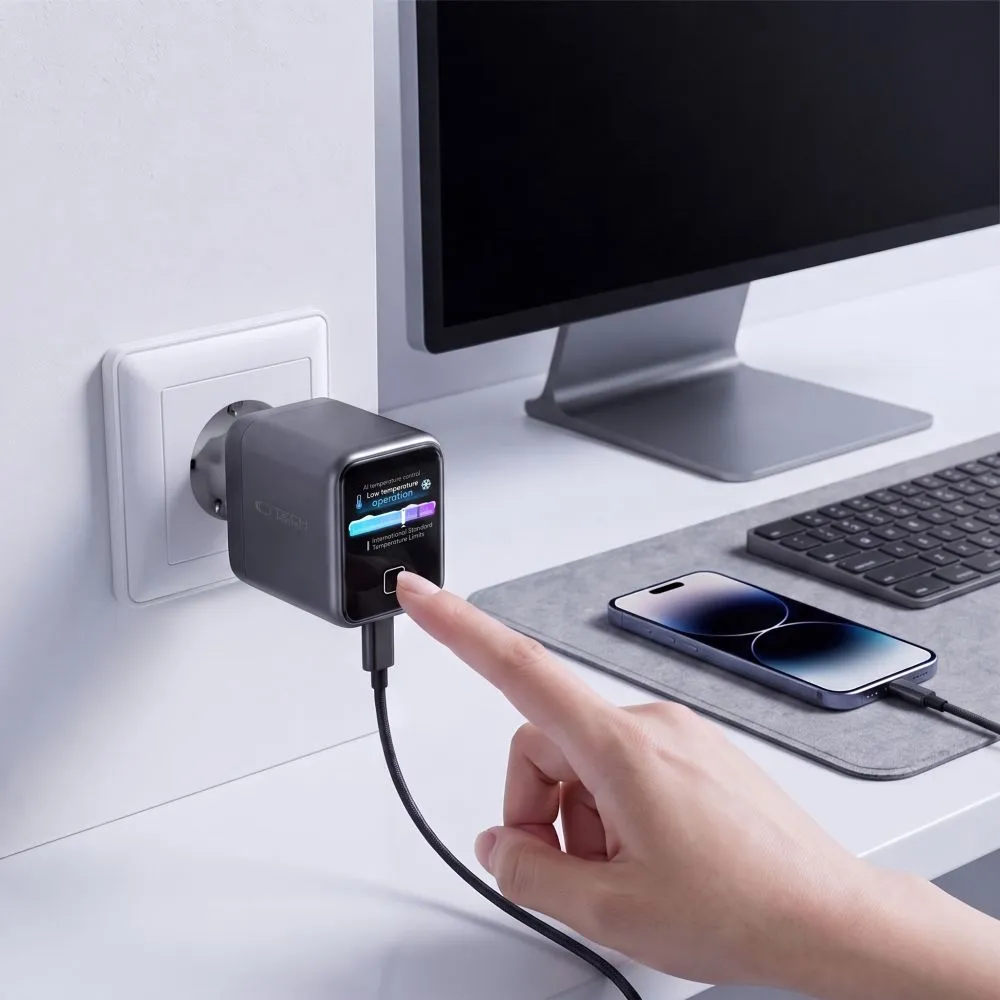  Datu kabeļi TECH-PROTECT POWERVISION NC45W-GAN 1-PORT NETWORK CHARGER PD 45W Viedierīču 
