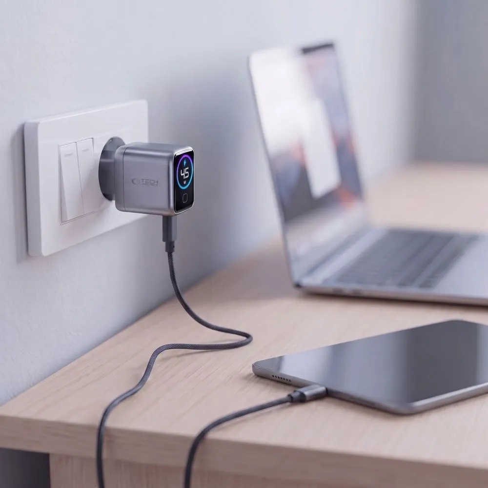  Datu kabeļi TECH-PROTECT POWERVISION NC45W-GAN 1-PORT NETWORK CHARGER PD 45W Viedierīču 