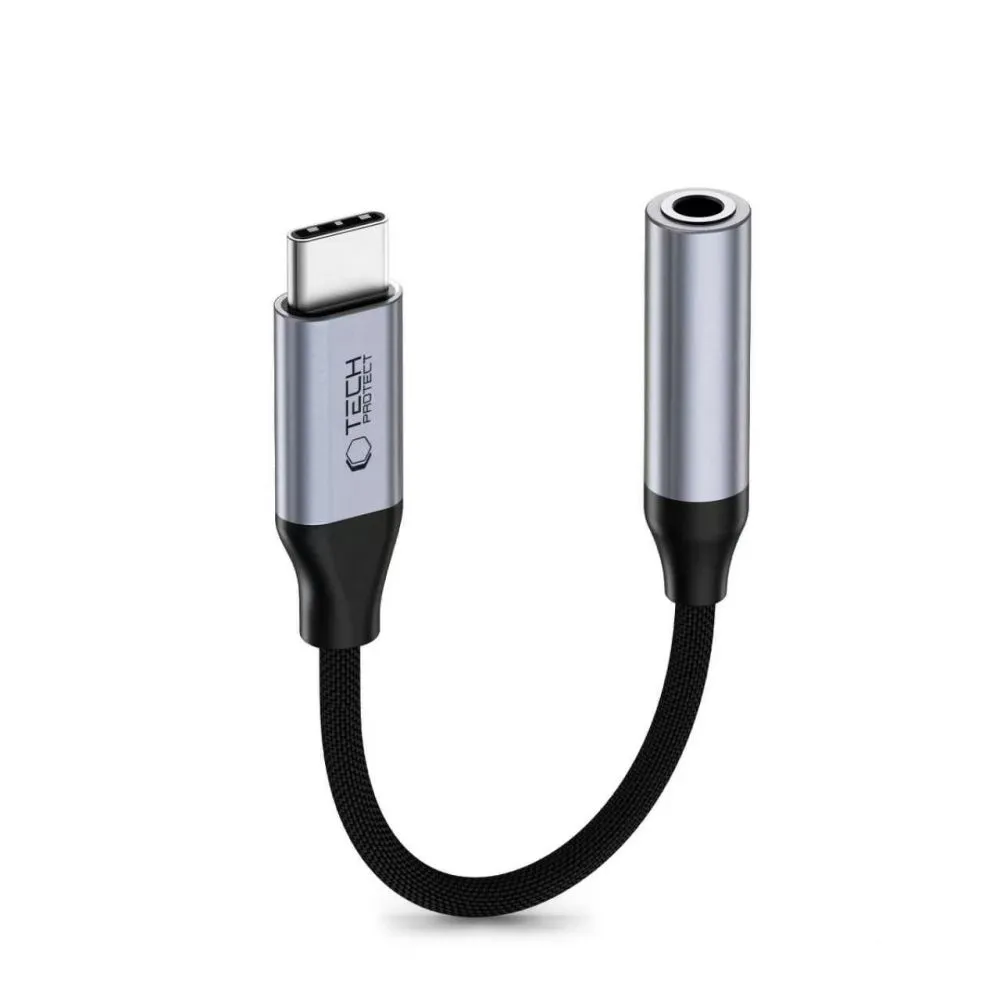  Datu kabeļi TECH-PROTECT ULTRABOOST ADAPTER USB-C TO MINI JACK 3.5MM DAC Viedierīču 