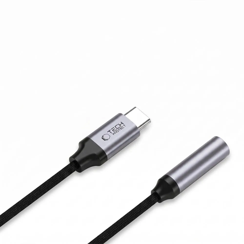  Datu kabeļi TECH-PROTECT ULTRABOOST ADAPTER USB-C TO MINI JACK 3.5MM DAC Viedierīču 