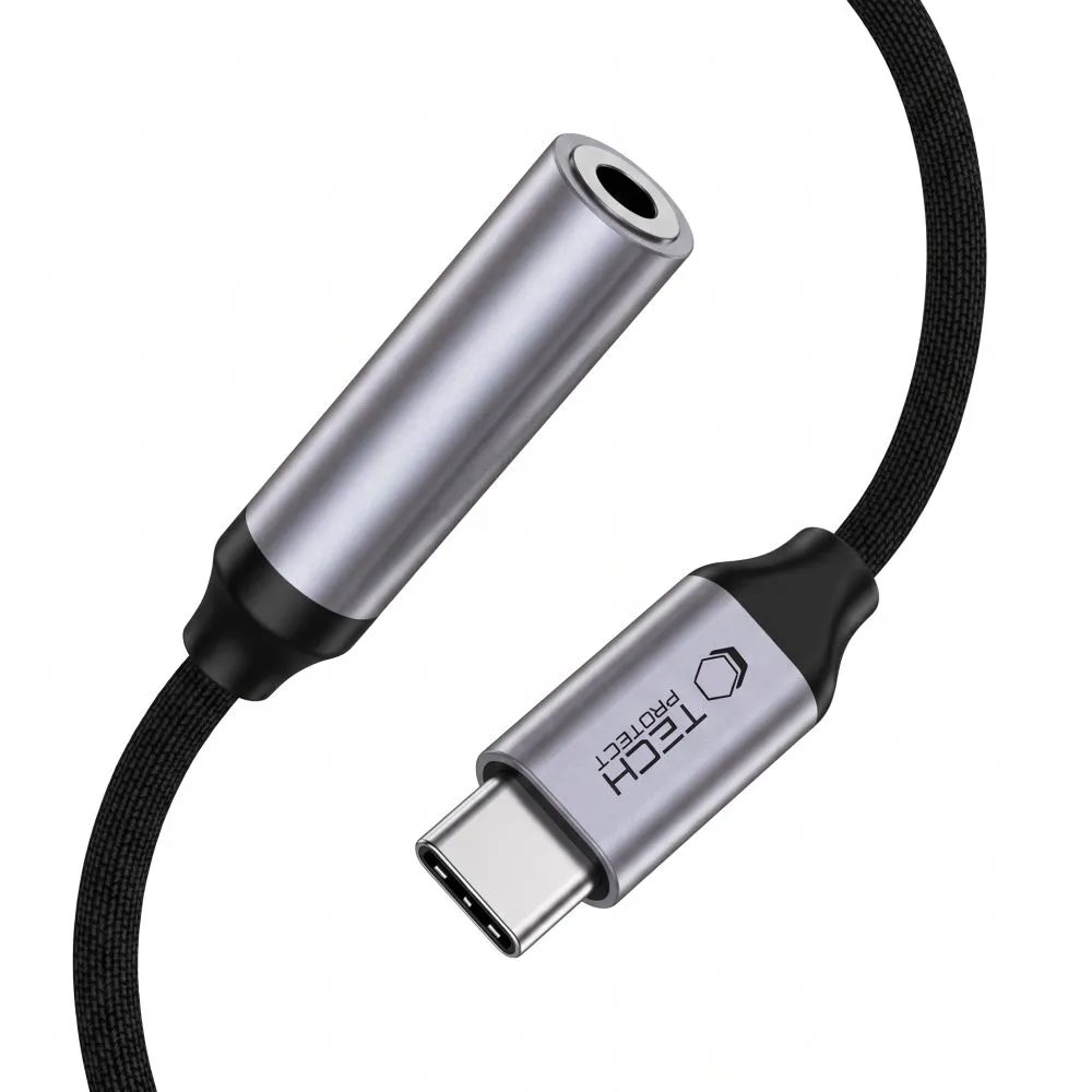  Datu kabeļi TECH-PROTECT ULTRABOOST ADAPTER USB-C TO MINI JACK 3.5MM DAC Viedierīču 