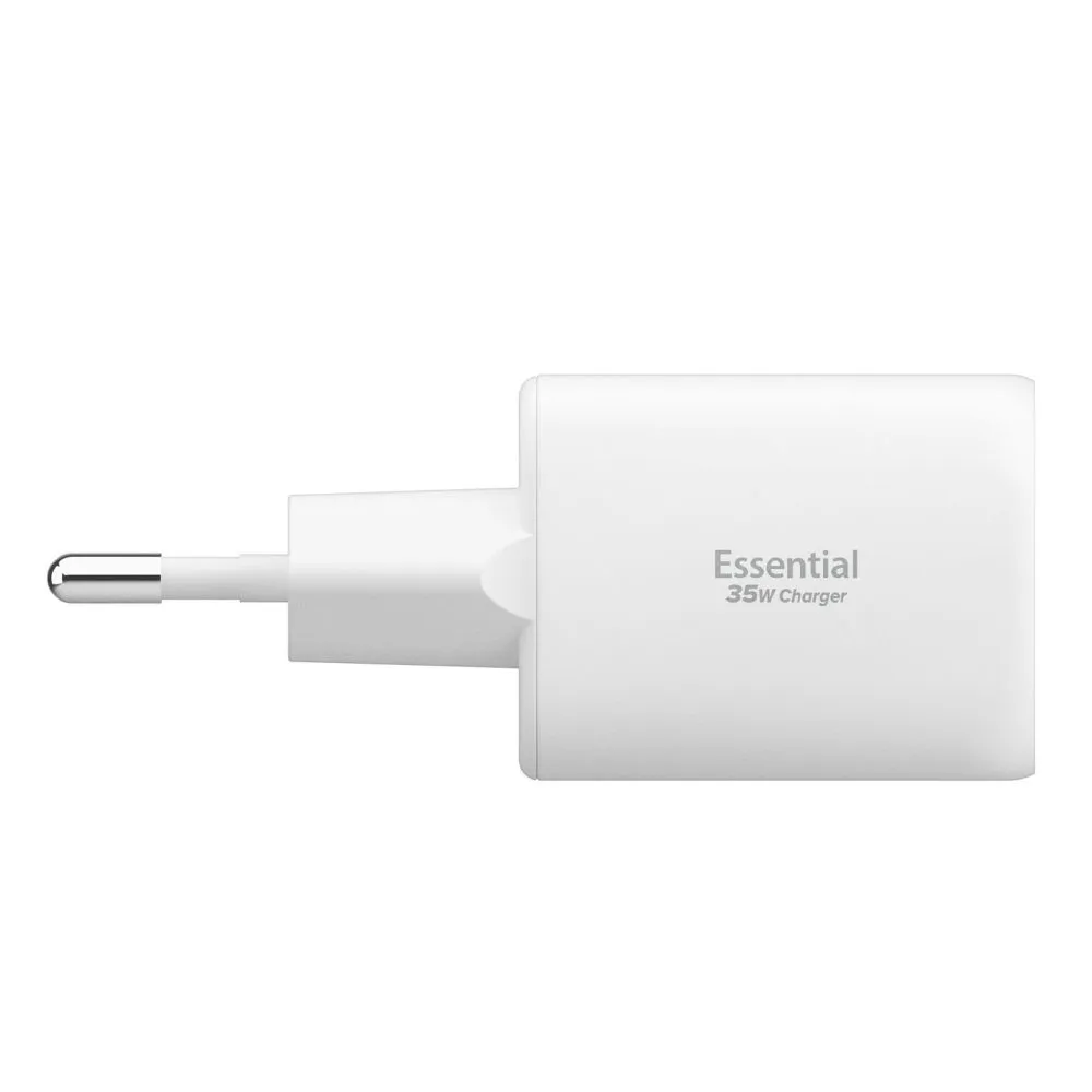  Datu kabeļi SPIGEN ESSENTIAL EE352EU 2-PORT NETWORK CHARGER 35W Viedierīču balts