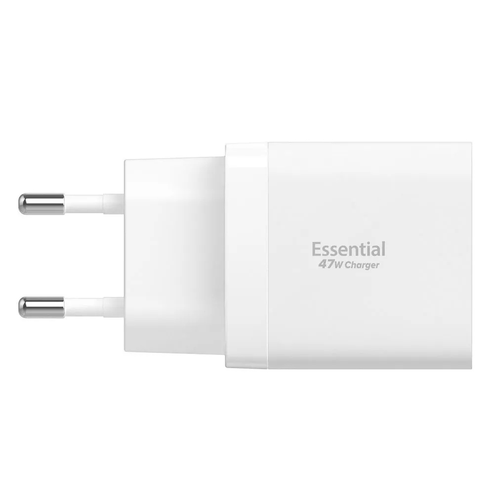  Datu kabeļi SPIGEN ESSENTIAL EE472EU 2-PORT NETWORK CHARGER 47W Viedierīču balts