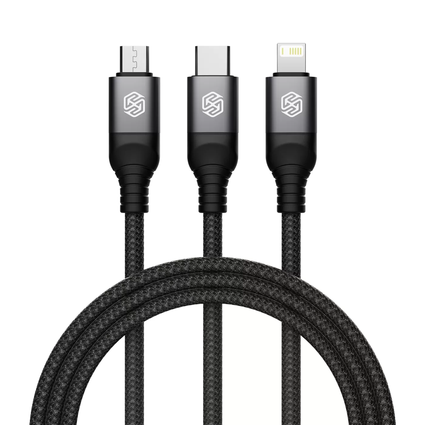 Aксессуары Кабель передачи данных NILLKIN SWIFT PRO 3-in-1 USB-A to L/M/C  черный