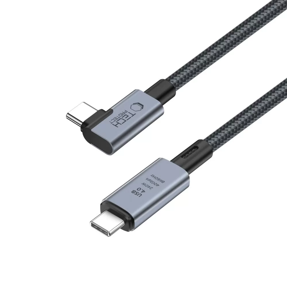 Puhelintarvikkeet Liitäntäkaapelit suojakuori, suojakotelo musta TECH-PROTECT ULTRABOOST MAX ”L” USB 4.0 8K 40GBPS TYPE-C CABLE PD240W 150CM
