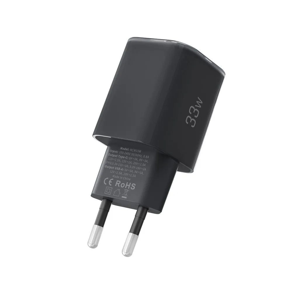  Datu kabeļi TECH-PROTECT NCM33W 2-PORT NETWORK CHARGER PD33W/QC3.0  melns