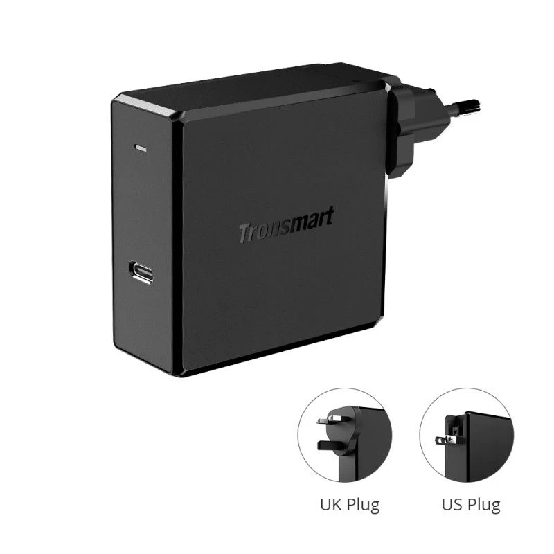  Datu kabeļi TRONSMART  WCP02-EU Black PD3.0 60W Charger melns