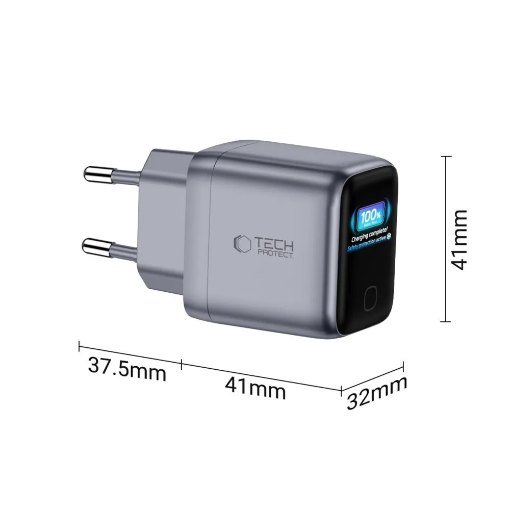  Datu kabeļi TECH-PROTECT POWERVISION NC45W-GAN 1-PORT NETWORK CHARGER PD 45W Viedierīču 
