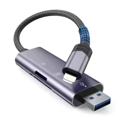 Aксессуары Кабель передачи данных  TECH-PROTECT ULTRABOOST CARD READER SD & MICRO SD LIGHTNING & USB