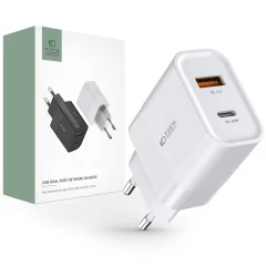  Datu kabeļi TECH-PROTECT C30W 2-PORT Network Charger PD30W/QC3.0  balts