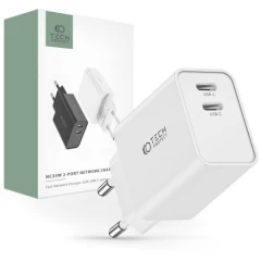  Datu kabeļi TECH-PROTECT C35W 2-PORT NETWORK CHARGER PD35W  balts