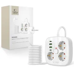 Aксессуары Кабель передачи данных  TECH-PROTECT PCS3X4 POWER STRIP 2 USB & 2 TYPE-C & 3 SOCKET 200CM