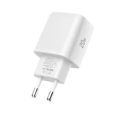  Datu kabeļi TECH-PROTECT NCA20 2-PORT NETWORK CHARGER PD 20W / QC3.0 + TYPE-C CABLE  balts
