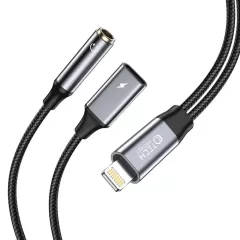 Aксессуары Кабель передачи данных  TECH-PROTECT ULTRABOOST CABLE ADAPTER LIGHTNING TO MINI JACK 3.5MM & LIGHTNING