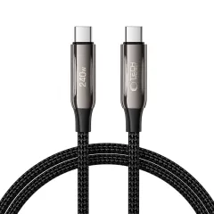  Datu kabeļi TECH-PROTECT UB10T ULTRABOOST TYPE-C CABLE PD240W/QC4.0 100CM  melns