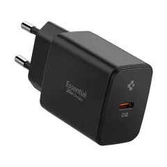  Datu kabeļi SPIGEN ESSENTIAL EE201EU 1-PORT NETWORK CHARGER 20W  melns