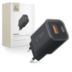  Datu kabeļi TECH-PROTECT NCM33W 2-PORT NETWORK CHARGER PD33W/QC3.0  melns