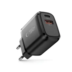  Datu kabeļi TECH-PROTECT NCA20 2-PORT NETWORK CHARGER PD 20W / QC3.0  melns