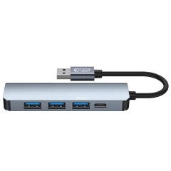  Datu kabeļi TECH-PROTECT V0-HUB ADAPTER 5IN1  pelēks