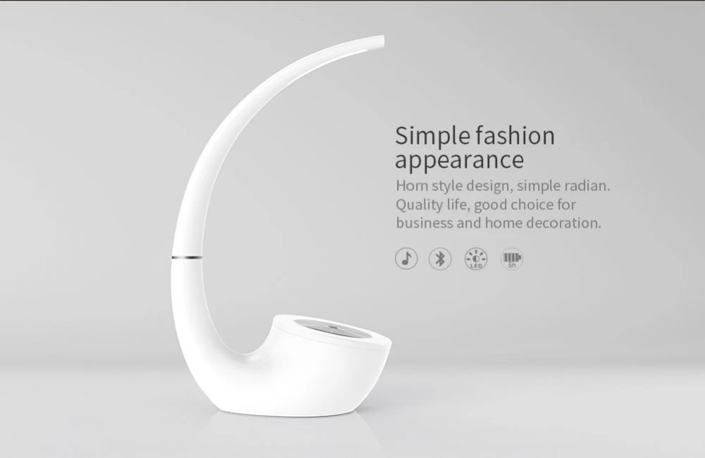 Bluetooth skaļruņi Phantom Ⅱ LED Lamp / Speaker  balts