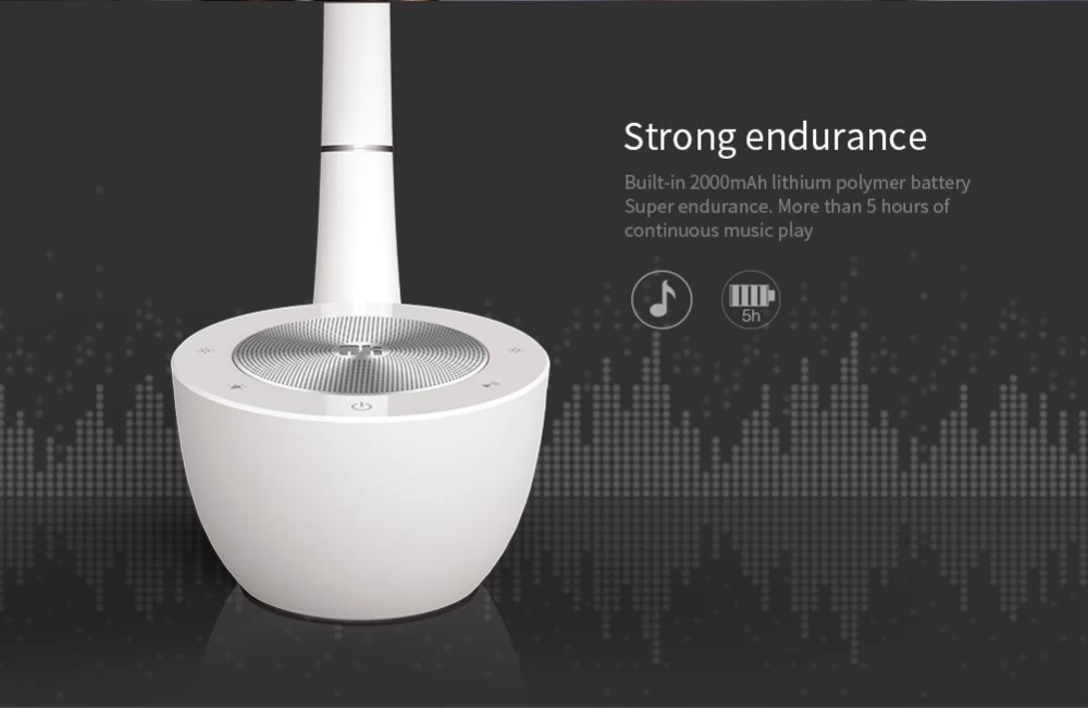 Bluetooth skaļruņi Phantom Ⅱ LED Lamp / Speaker  balts