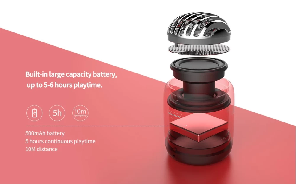  Bluetooth skaļruņi Bullet Mini Wireless Speaker  sarkans