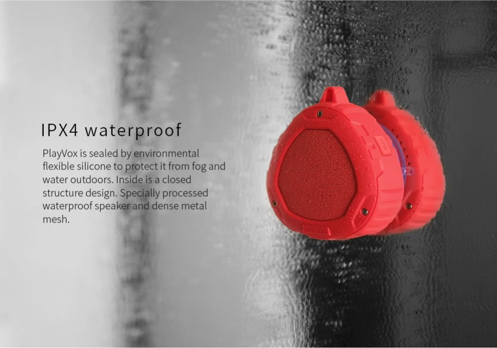 Tillbehör Bluetooth högtalare PlayVox Wireless Speaker  röd