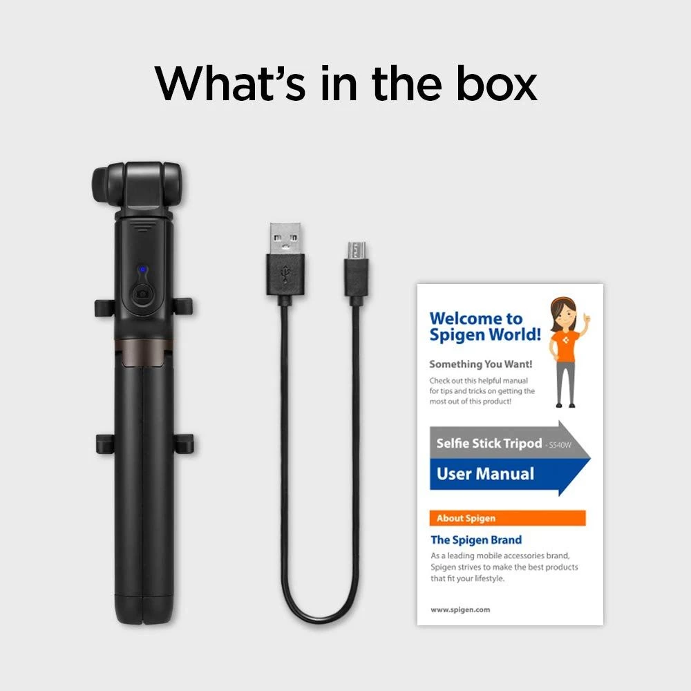  Selfie Stick SPIGEN Wireless Tripod  melns