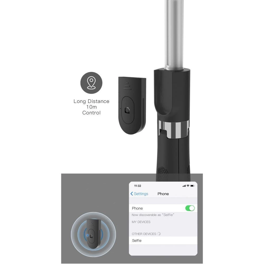  Selfie Stick TECH-PROTECT L01S Wireless Tripod  melns